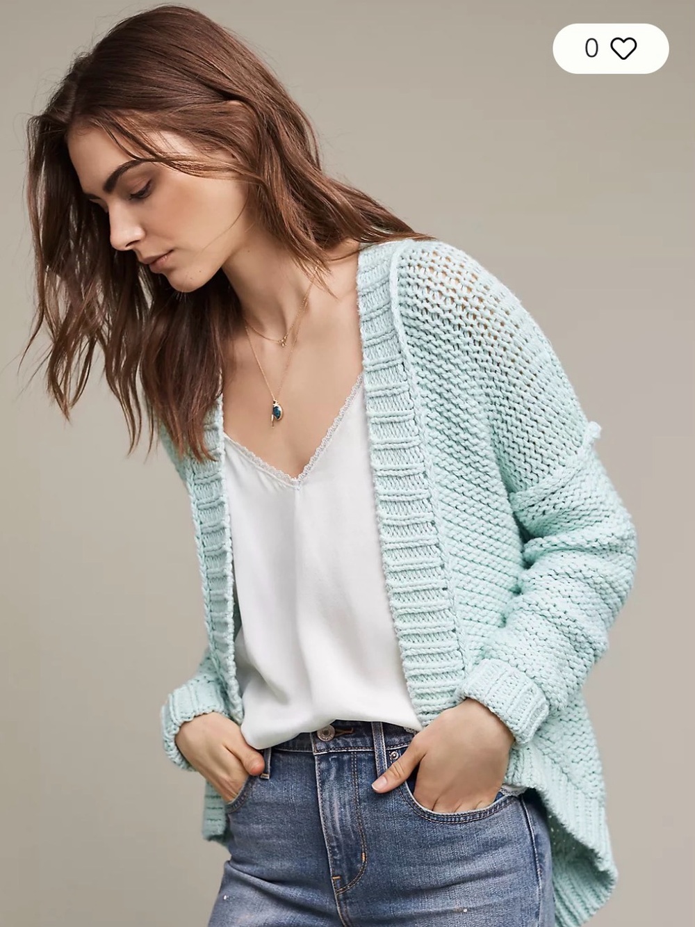 ANTHROPOLOGIE MOTH Classic High-Low Cardigan